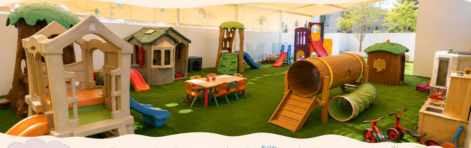 Our shaded outdoor play area